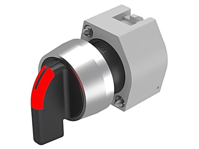 704.101.0I switch: rotary 22 mm rod.Pos: 2 white/black, LED IP65 EAO
