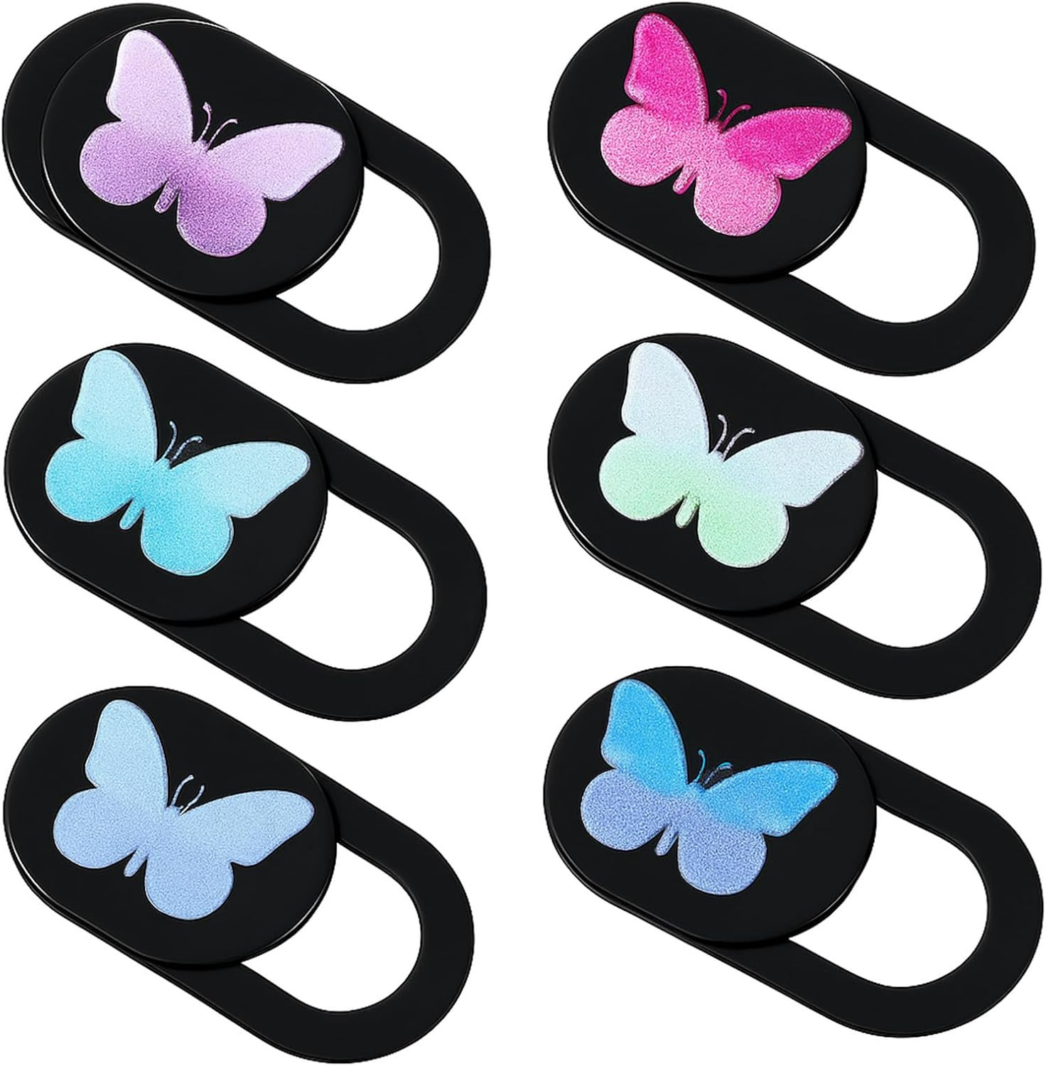6 Pcs Webcam Cover Slide Butterfly Design Ultra-Thin Laptop Camera Cover 0.73''X