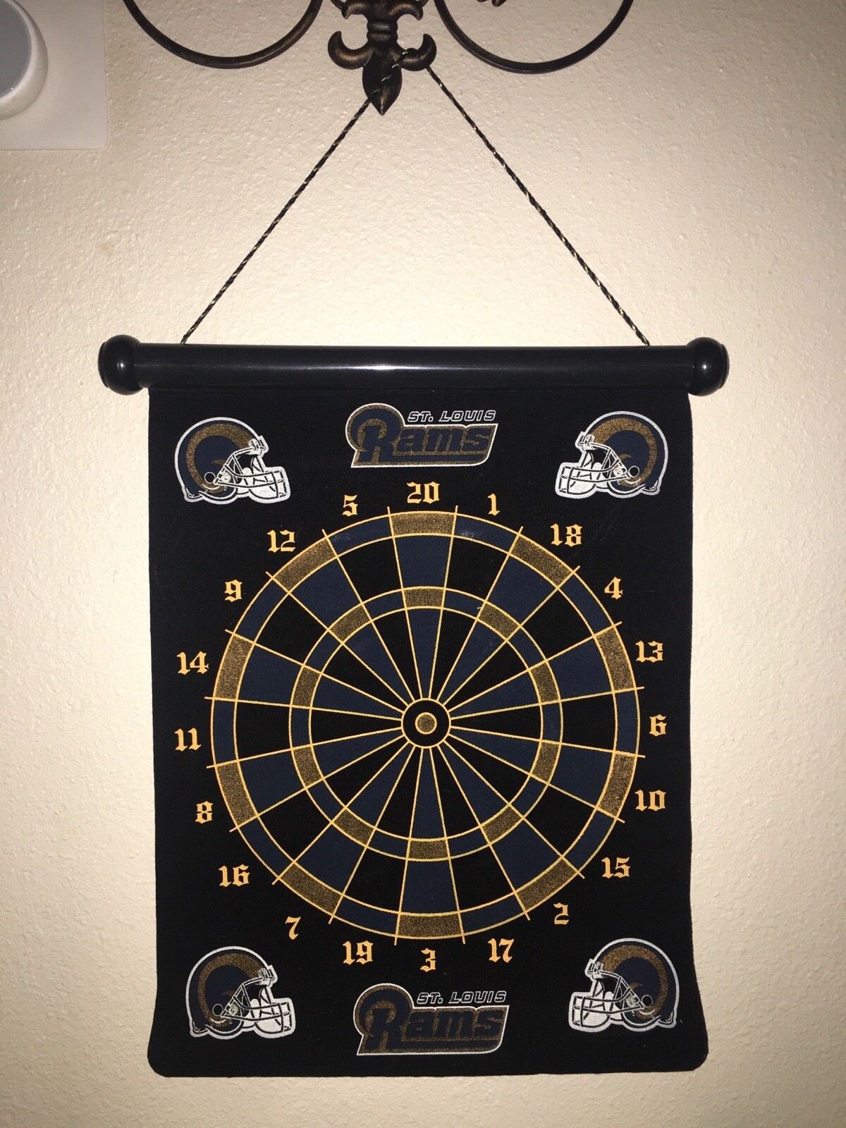 St. Louis RAMS magnetic felt dartboard
