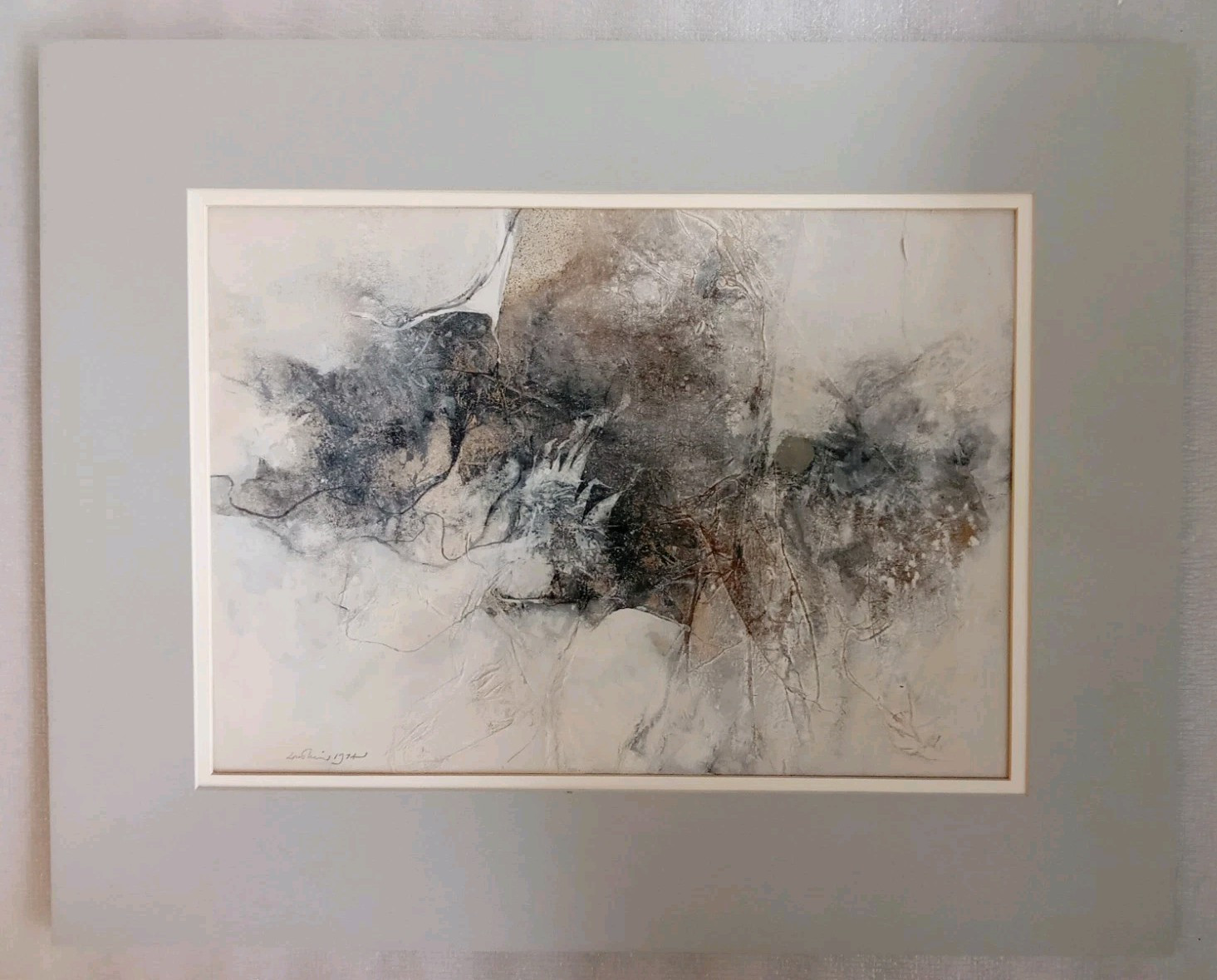 DONALD LOUTHIAN SIGNED ACRYLIC COLLAGE MIXED MEDIA ART PAINTING WINTER DA7