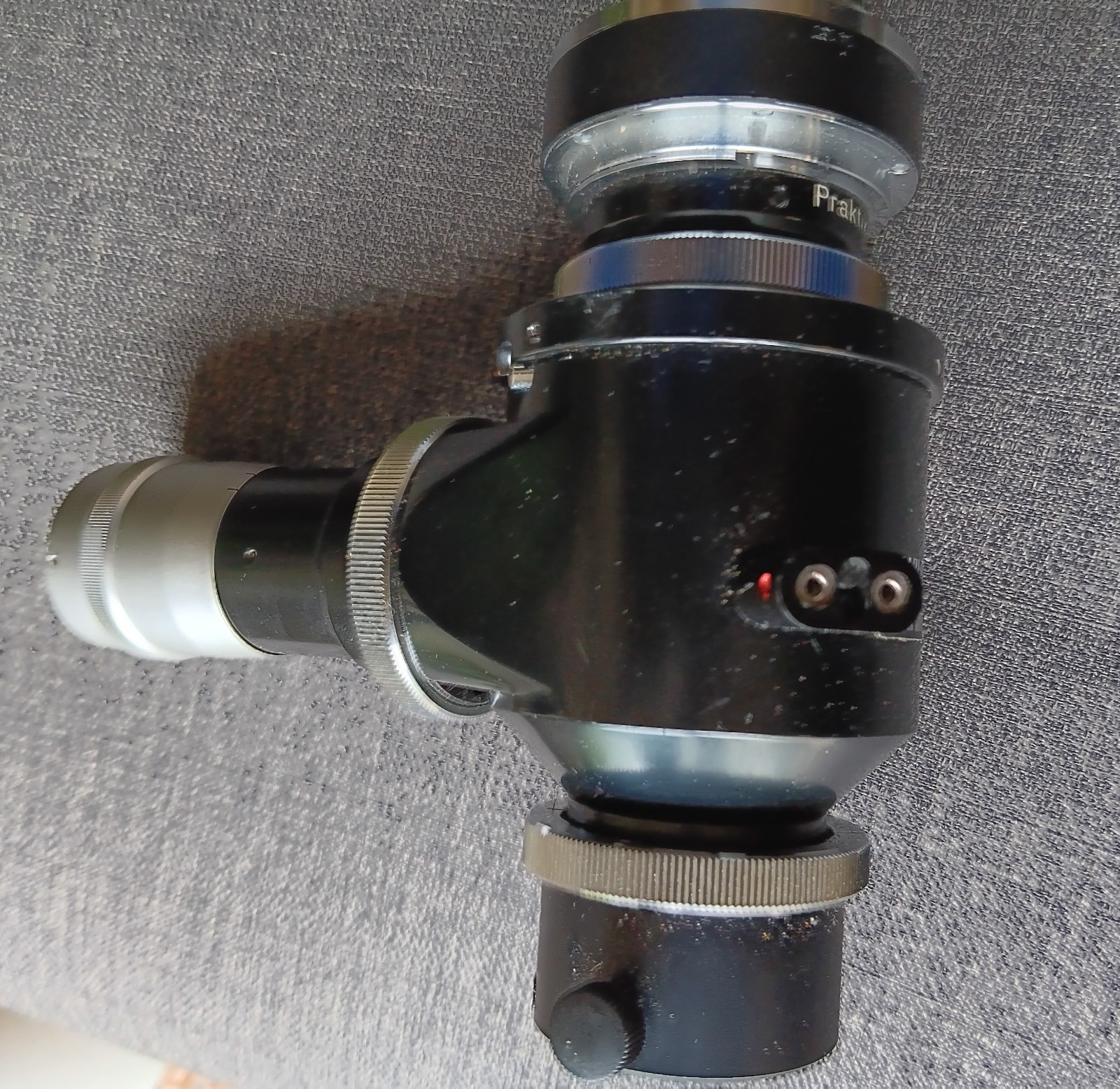 VINTAGE HEERBRUGG MICROSCOPE CAMERA ADAPTER ASSEMBLY WITH SHUTTER