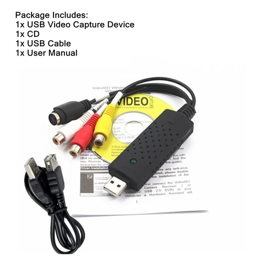 USB 2.0 VHS to DVD Converter Convert Analog Video to Digital Format Audio Video