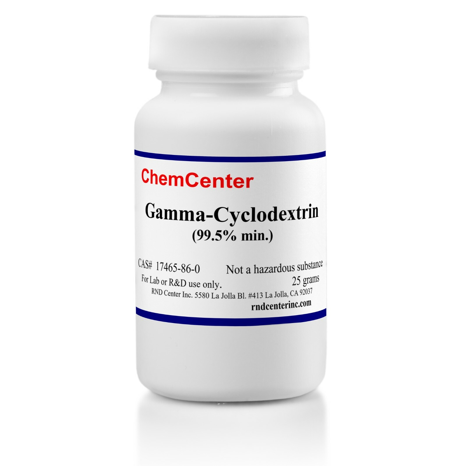 Gamma - Cyclodextrin, High Purity Powder, 25 grams