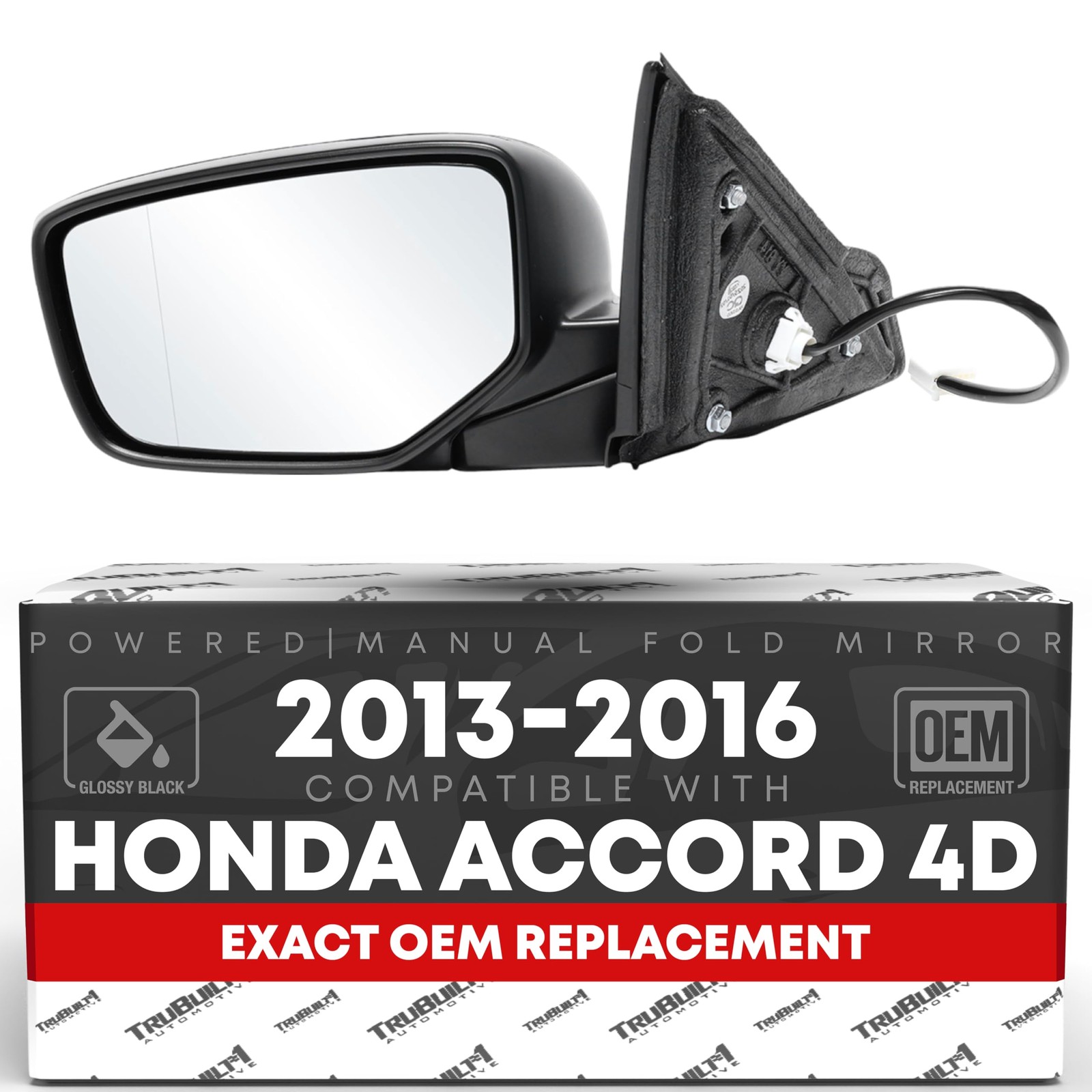 Driver Side Mirror Replacement - Compatible with 2013-2016 Honda Accord 4D - ...