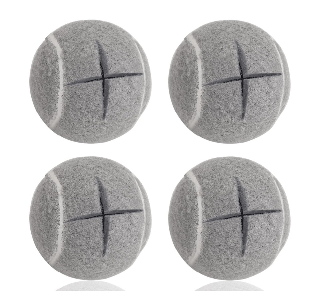 4 Pack Precut No Slip Walker Tennis Balls for Furniture Legs / Floor Protection