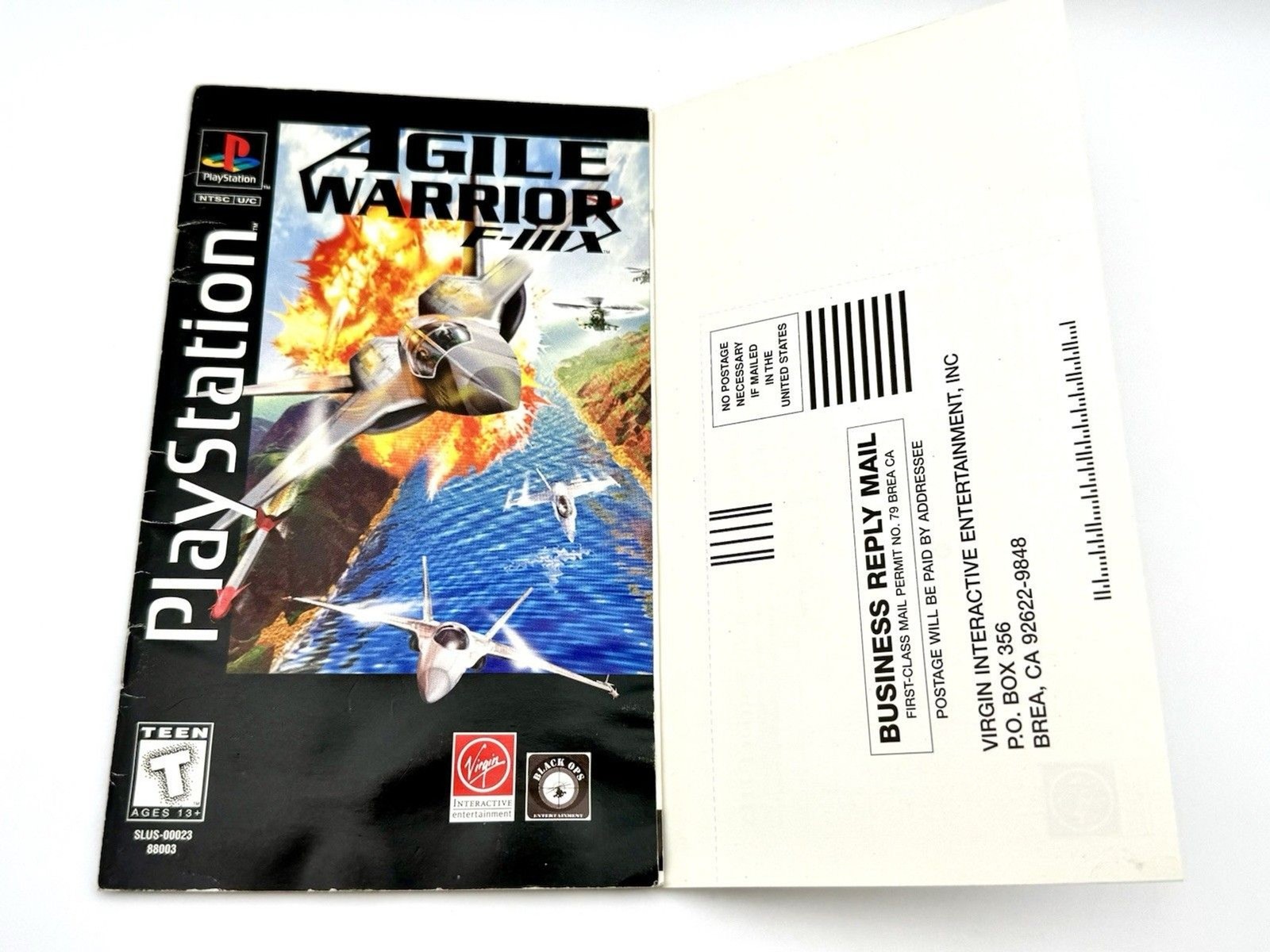 **No Game** Agile Warrior F-111X (PlayStation 1 PS1) Long Box Manual Authentic