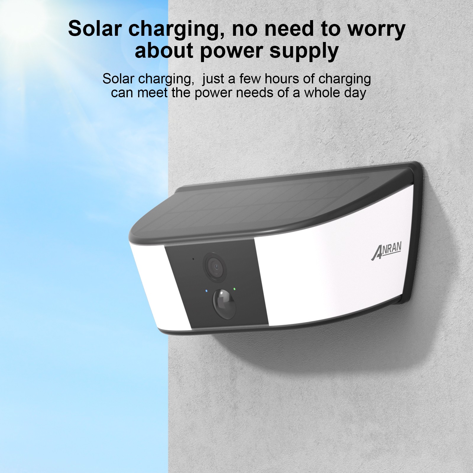 ANRAN Solar Security Wall Light Camera Wireless Camera WiFi Home Outdoor Home