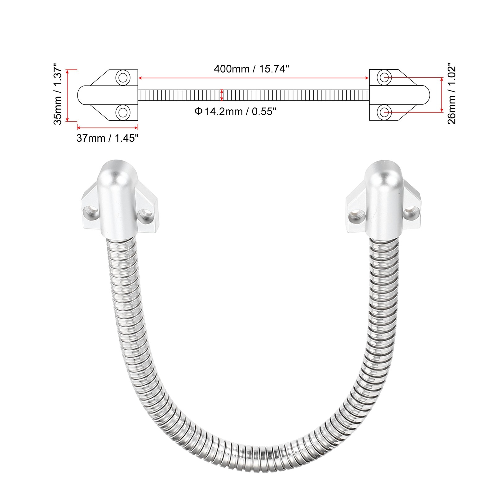 Flexible Door Loop Wire Protection Sleeving Protector with Ends 400x11.2mm White