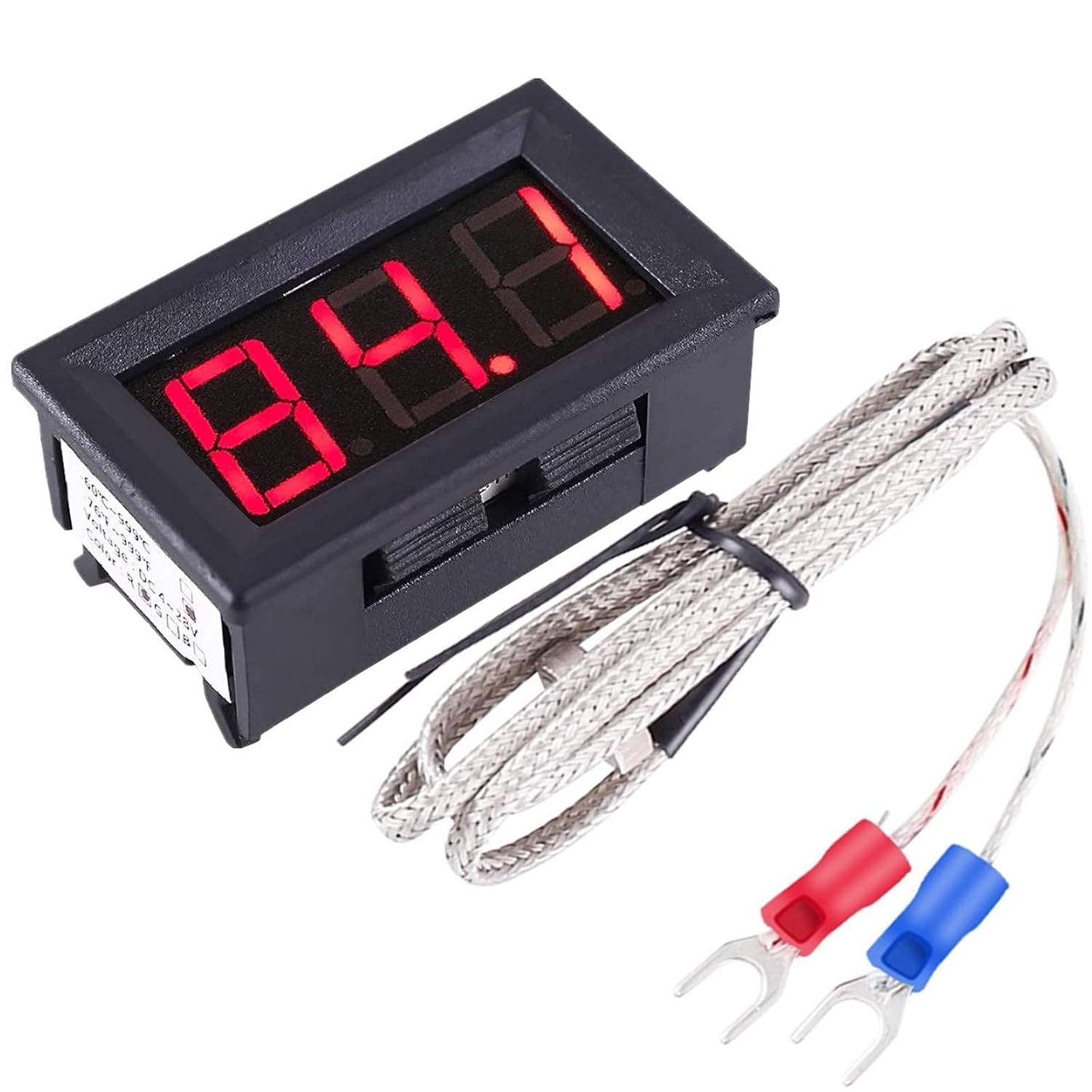 PEMENOL 12V Red Fahrenheit Digital Temperature Meter -76F~999F LED Display with