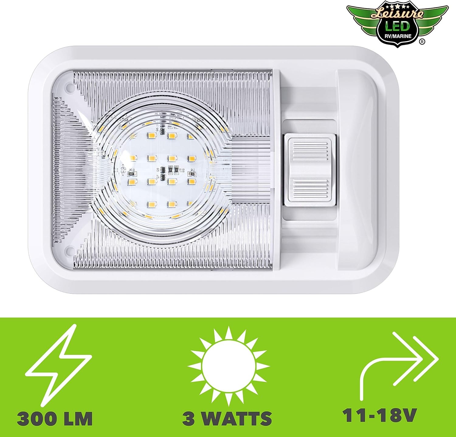 2 Pack 12V RV Ceiling Dome Light RV Interior Lighting Trailer Camper W/ Switch