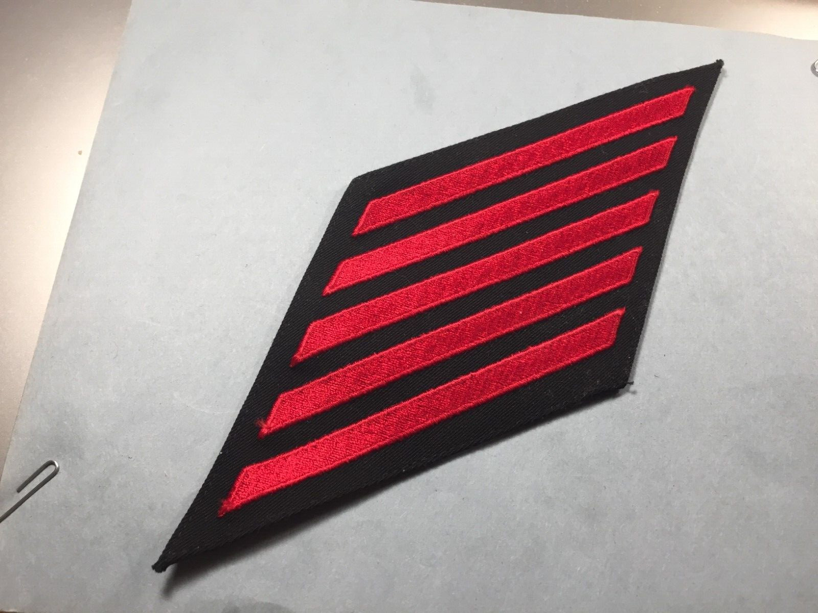 US Navy service stripes. (5 stripes) Red on black (Male size)