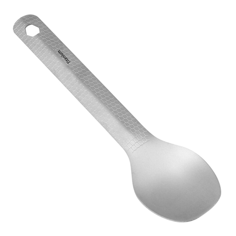 Portable Camping Spoon Strong Camping Titanium Spork Spoon Tableware Soup Spoon