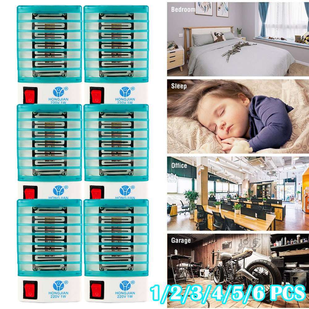 1-6x Indoor LED Electric Mosquito Bug Insect Trap Zapper Killer Night Lamp light