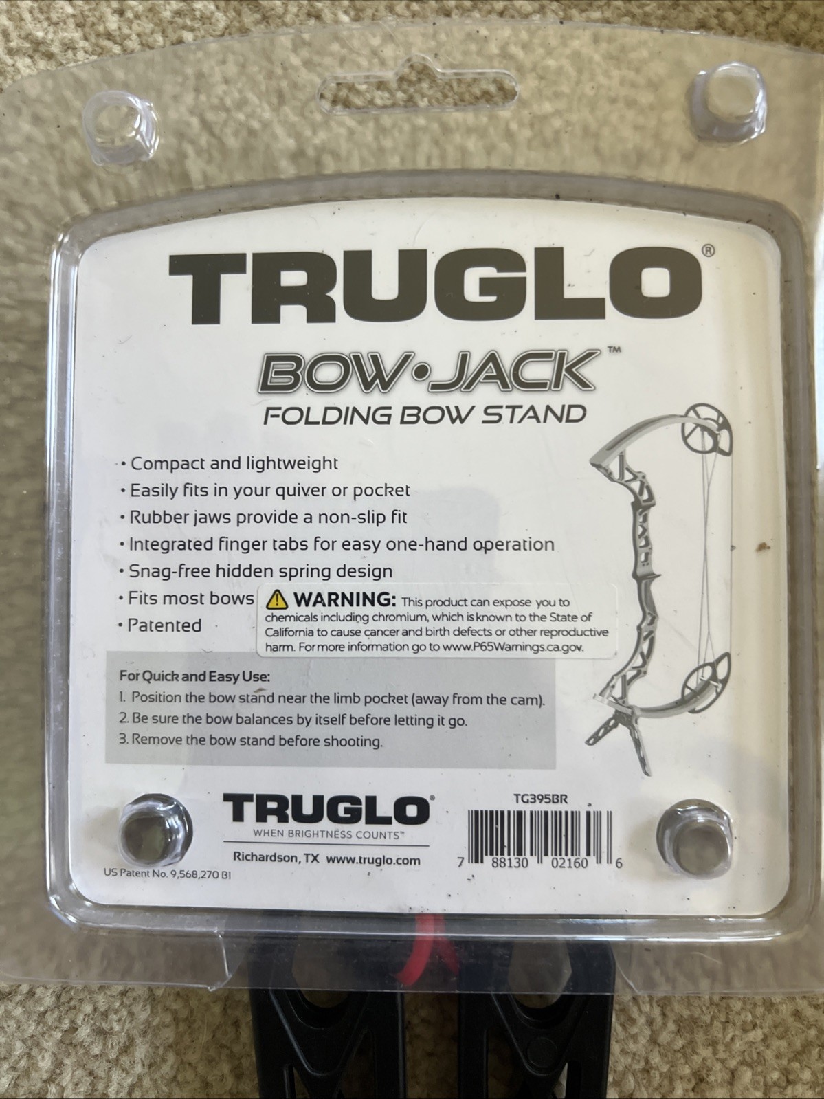 TruGlo Bow Jack Folding Stand Lightweight Portable Bow Support for Archery
