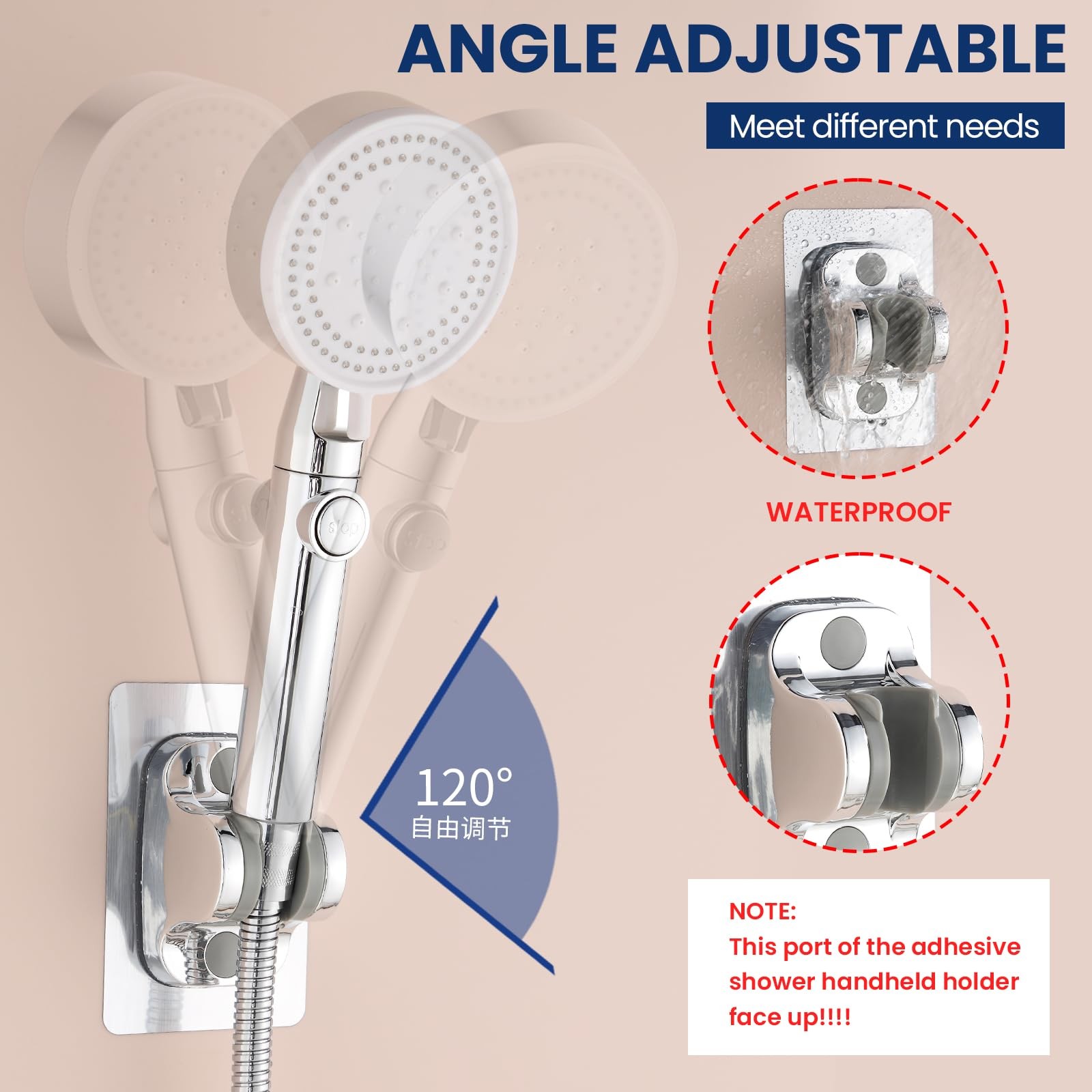 Hand held Shower Head Holder-Relocatable Handheld Showerhead Holder, Suitable...