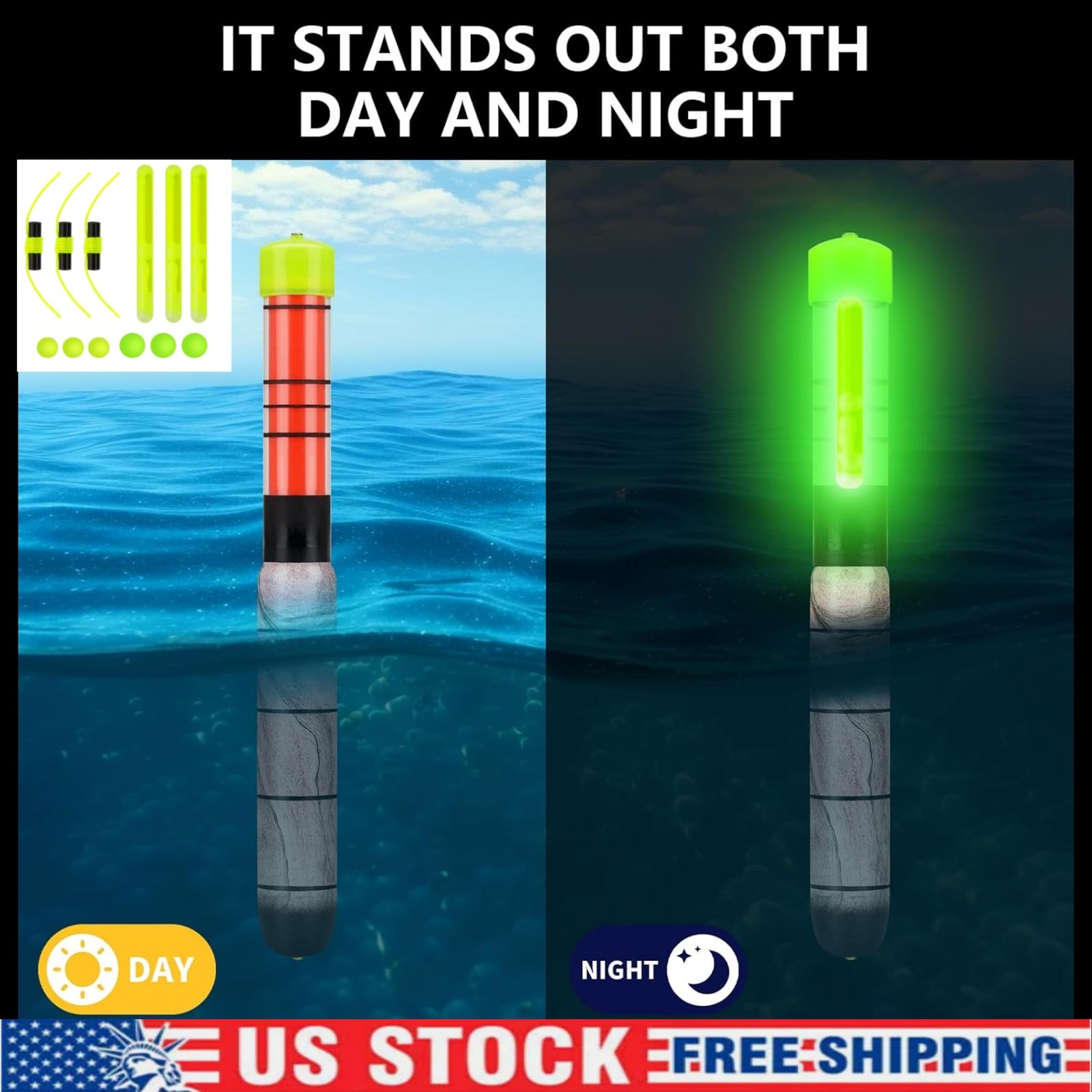 Fishing Bobber Lights,Night Fishing Float Lights,Fish Glow Sticks,Lighted Nocks