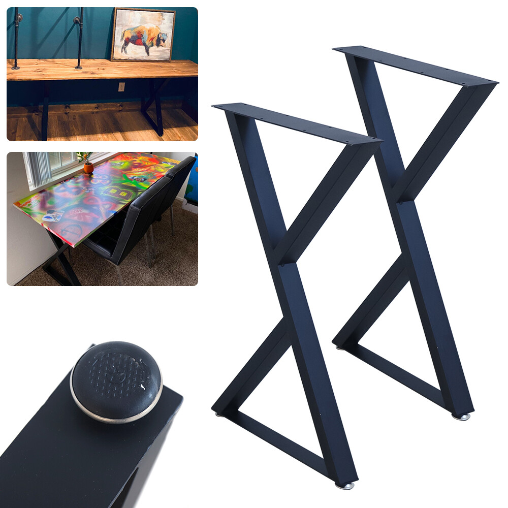 Metal Table Legs of 2 Table Console Desk Bench Steel Furniture Legs High 28"