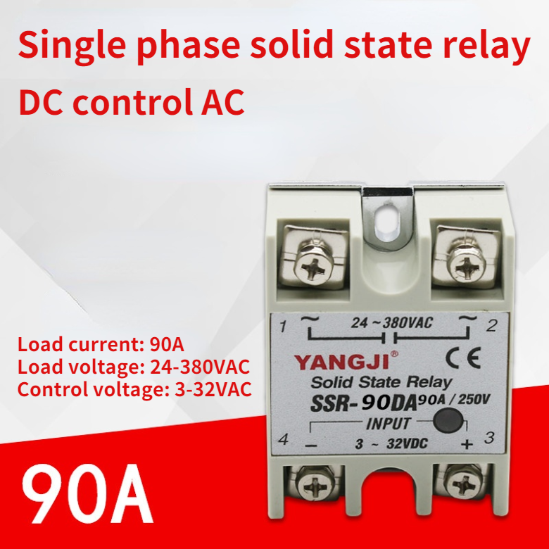 Single-phase DC controlled AC DC-AC solid state relay SSR-90DA 380VAC 90A