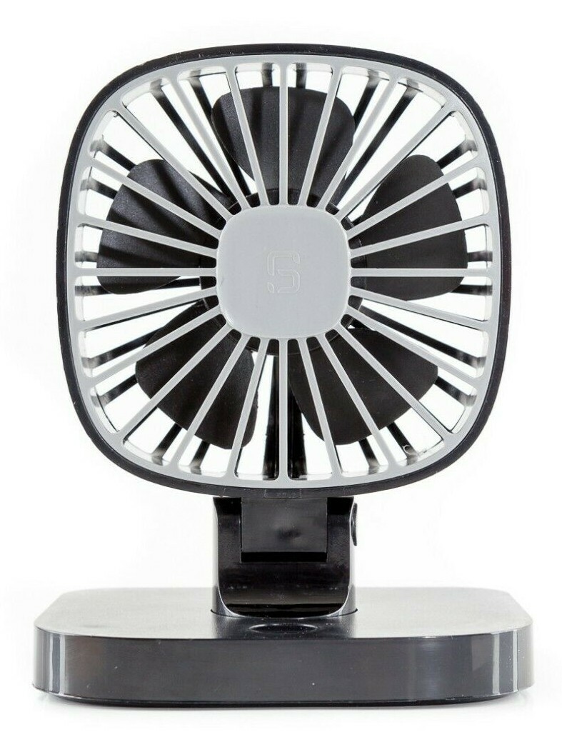 USB Electric Portable Car Rotatable Car Cooling Fan With 3 Speeds, Black