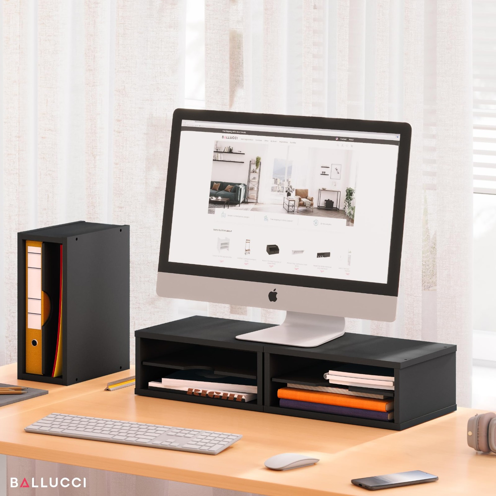 File Organizer, 2-Tier Document Sorter, Stackable Wood Desk Organizer Holder,...