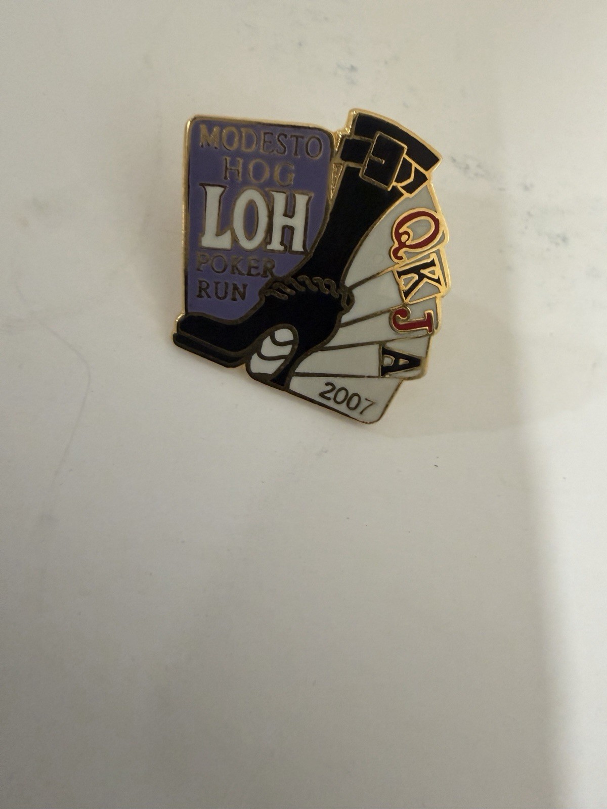 Modesto HOG LOH Poker Run 2007 Harley Motorcycle Riders Button Pin