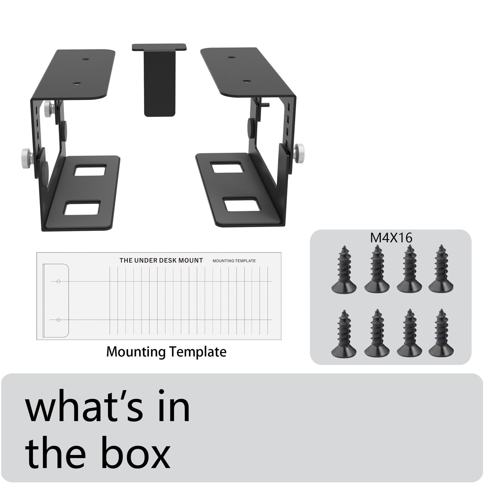 Under Desk Mini PC Mount Bracket – 5-Level Height Adjustable (1.8" to 3.3"