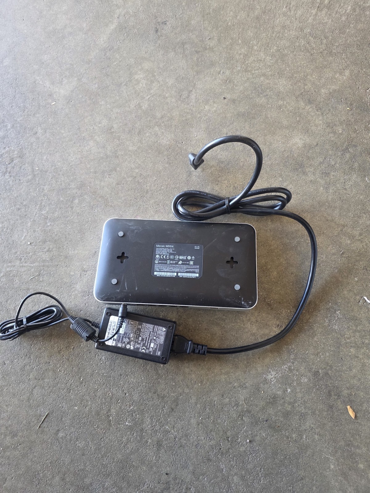 Meraki MX64-HW Cisco Cloud Security Appliance Has AC Adapter