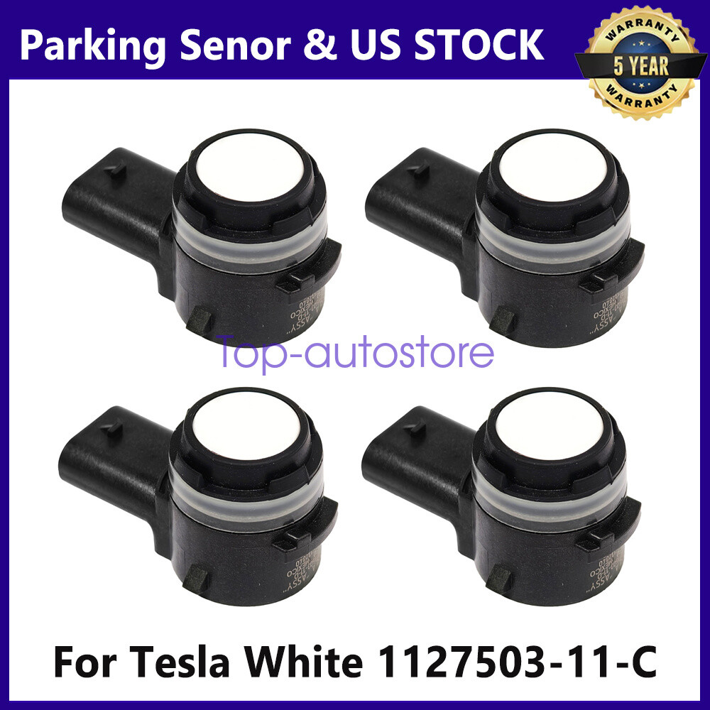 4PCS 2017-2022 Fits Tesla Model 3 / Y Bumper Parking Sensor White 1127503-11-D