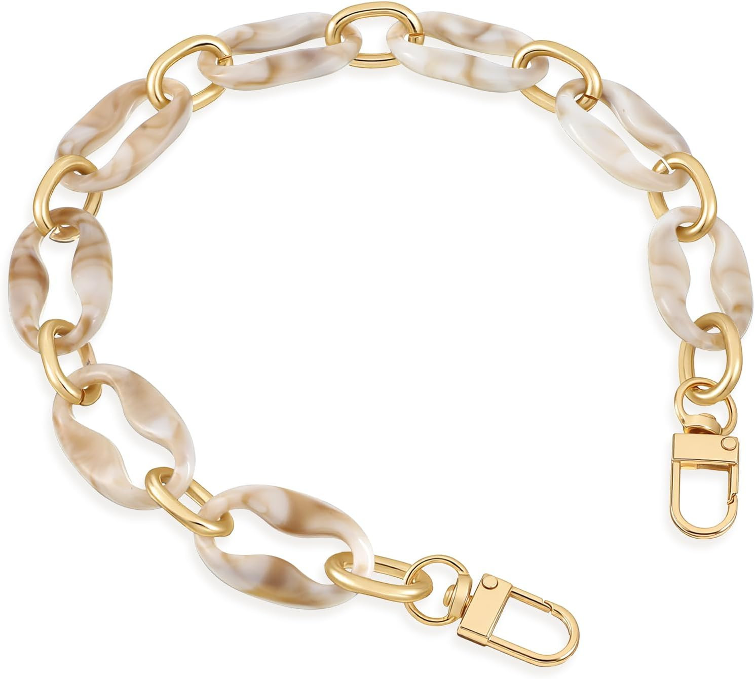 Oval Resin Purse Chain Strap, 40Cm/15.75" Acrylic Handbag Chain Straps Replaceme