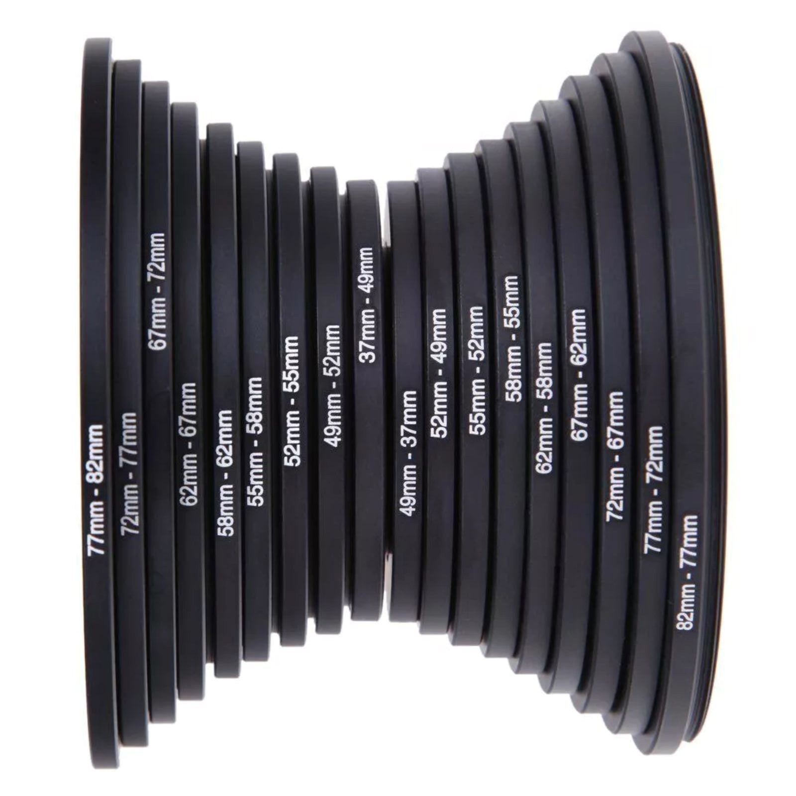 37-82mm Camera Lens Filter Adapter Ring Eco-Friendly Versatile 18pcs Universal