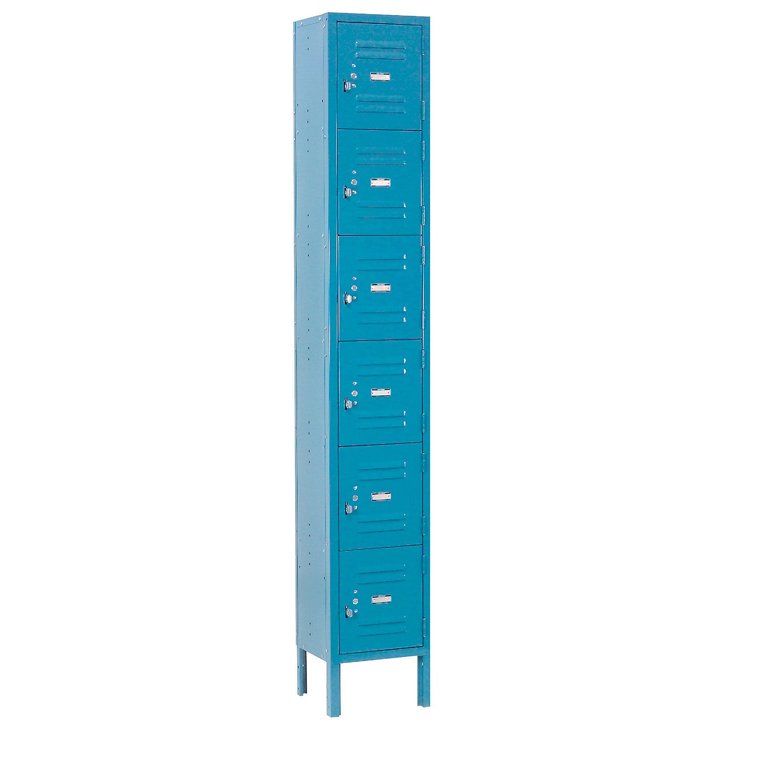 Six Tier Locker 12x15x12 6 Door Unassembled Blue