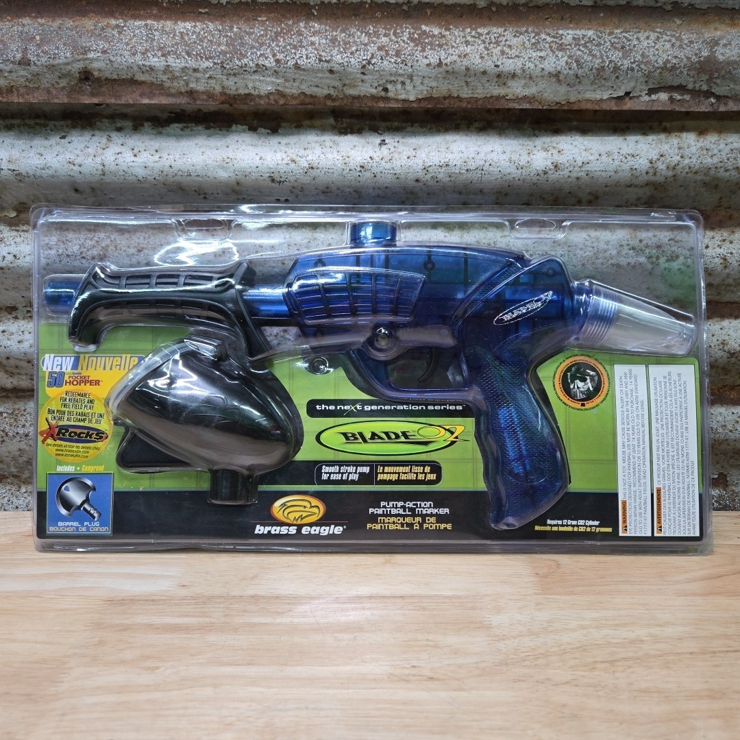 Brass Eagle Pump Action Blade 02 Paintball New In Package Blue