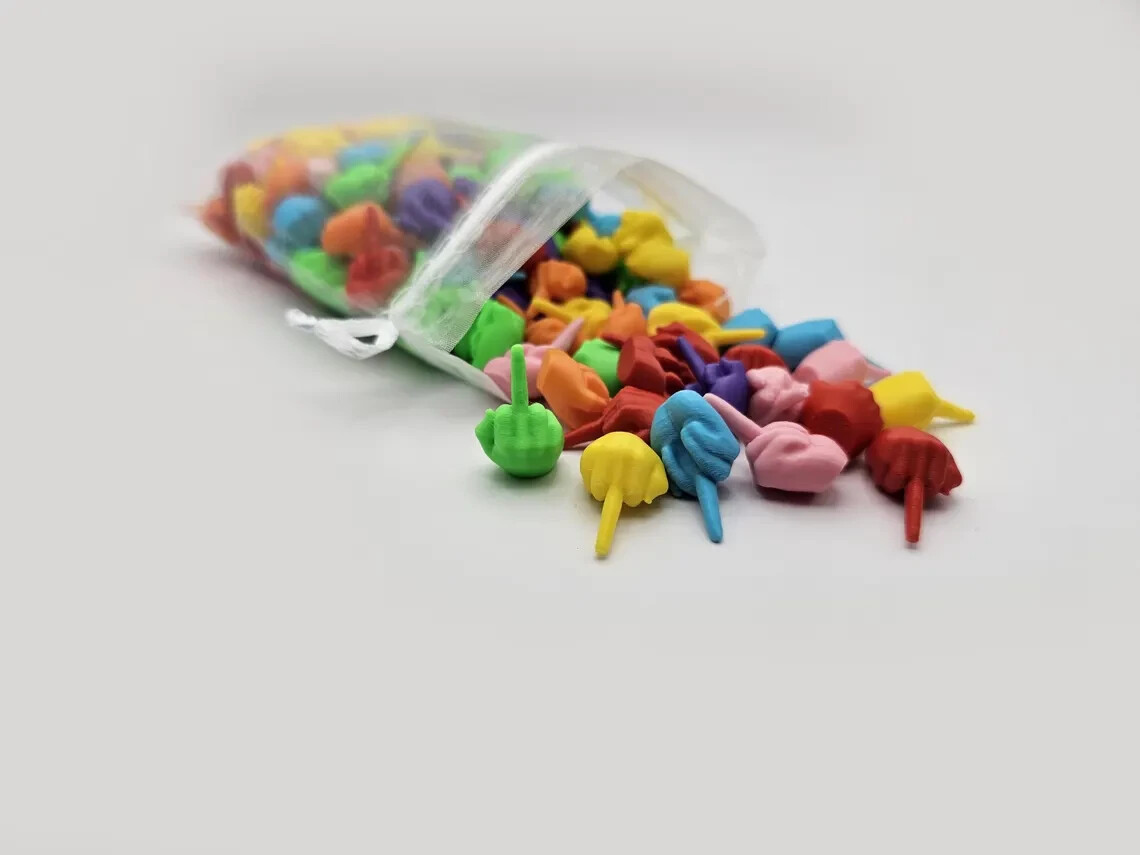 Bag of Hands | Middle Fingers in Bulk | Tiny Middle Fingers | Party Favors | Nov