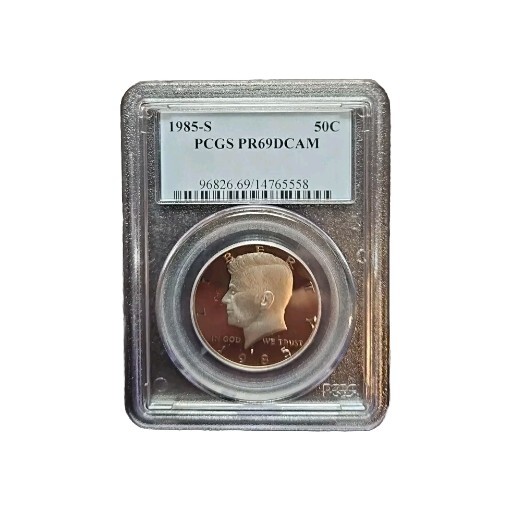 1985 S Kennedy Half Dollar PCGS PR69DCAM - Golden Toning!