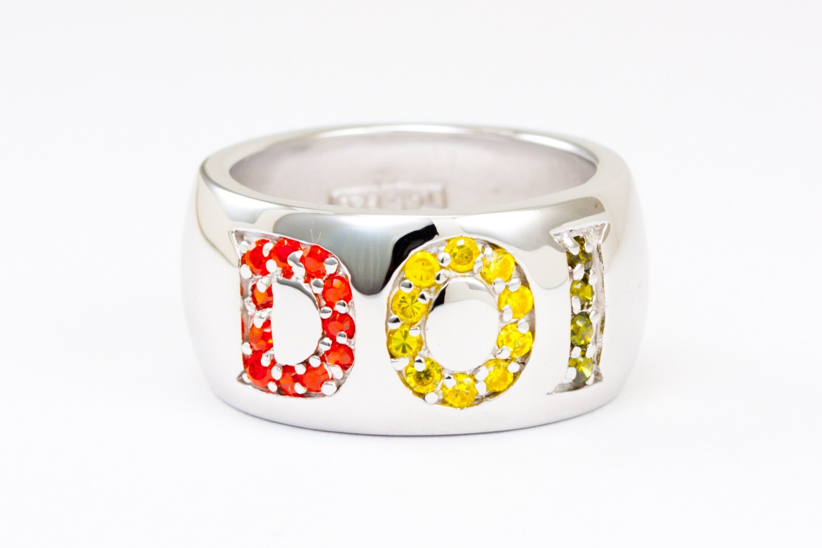Daughters of Isis DOI Sterling silver ring with CZ letters