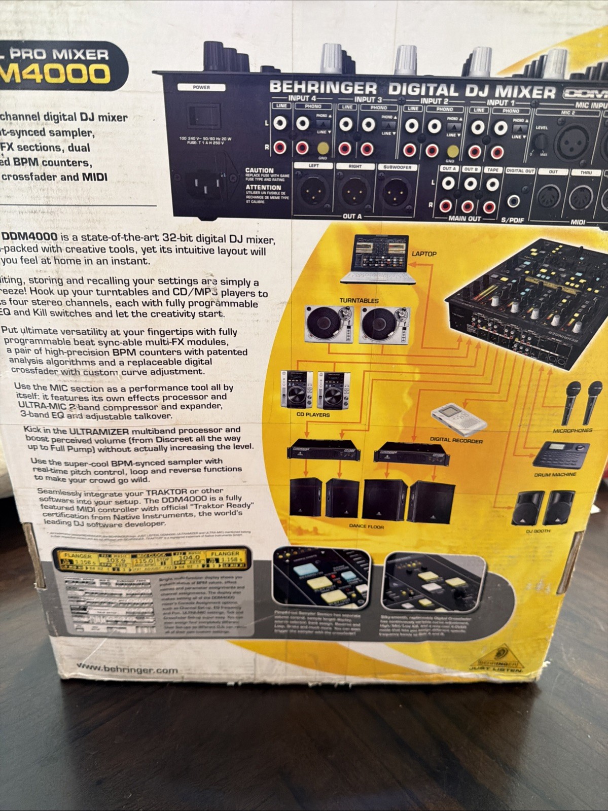 Behringer DDM4000 Professional 5- Channel DJ Mixer W/Sampler Fx, Duel BPM Counte