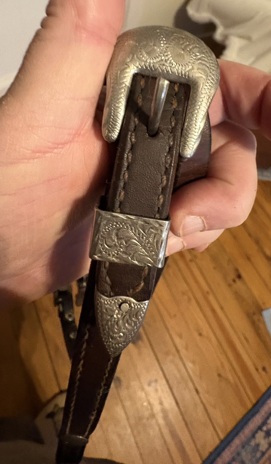 Vintage horse Headstall with silver overlay