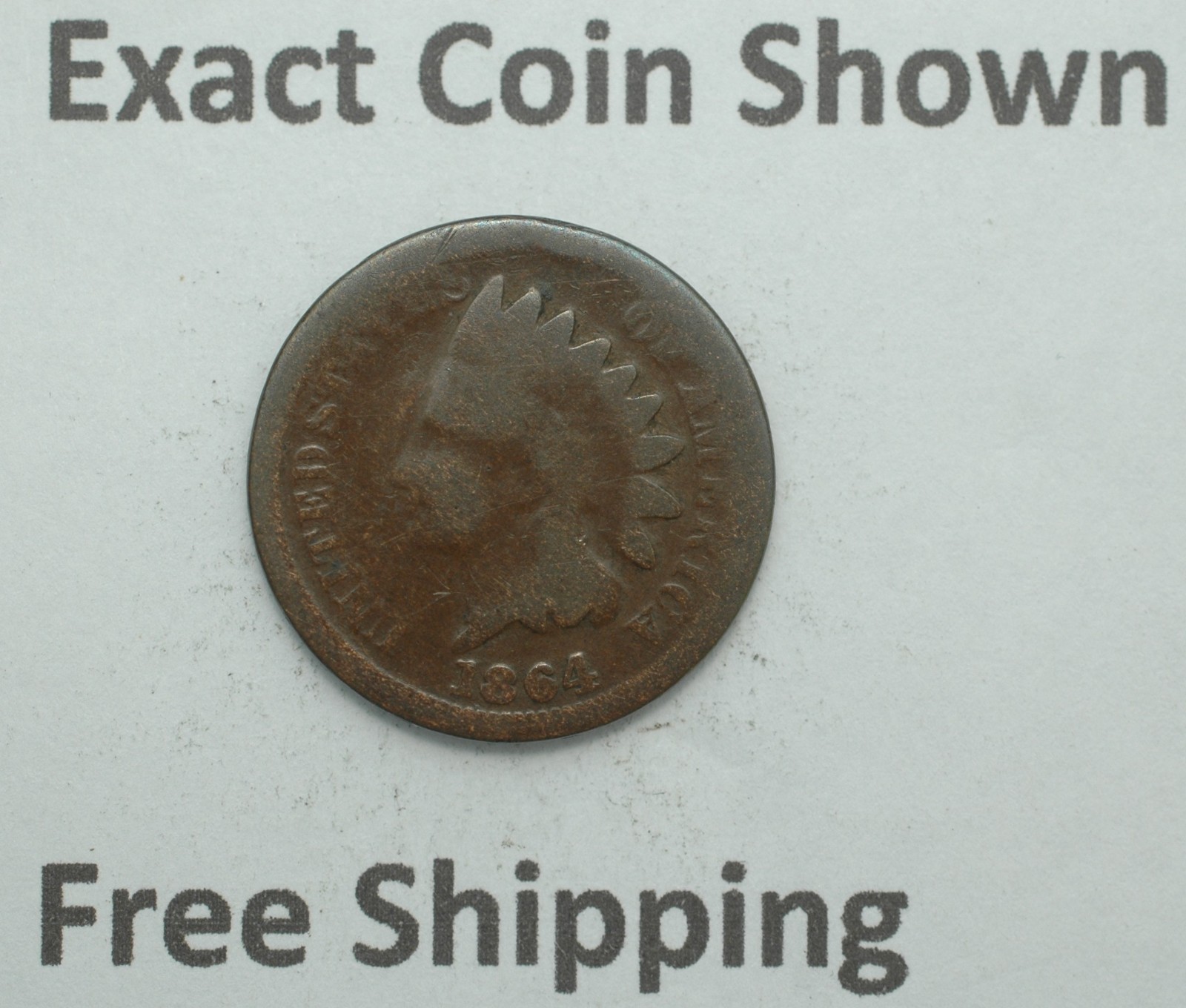 1864 US Indian Head Cent Civil War Era Coin Free Shipping