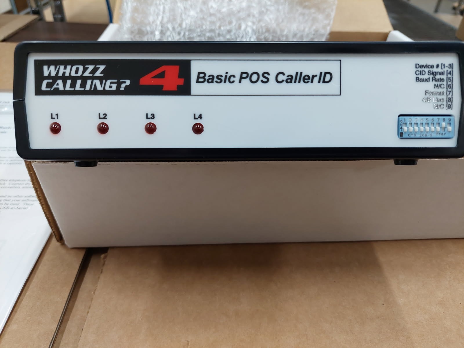 WHOZZ CALLING? Basic POS Caller ID Box, 4 Line