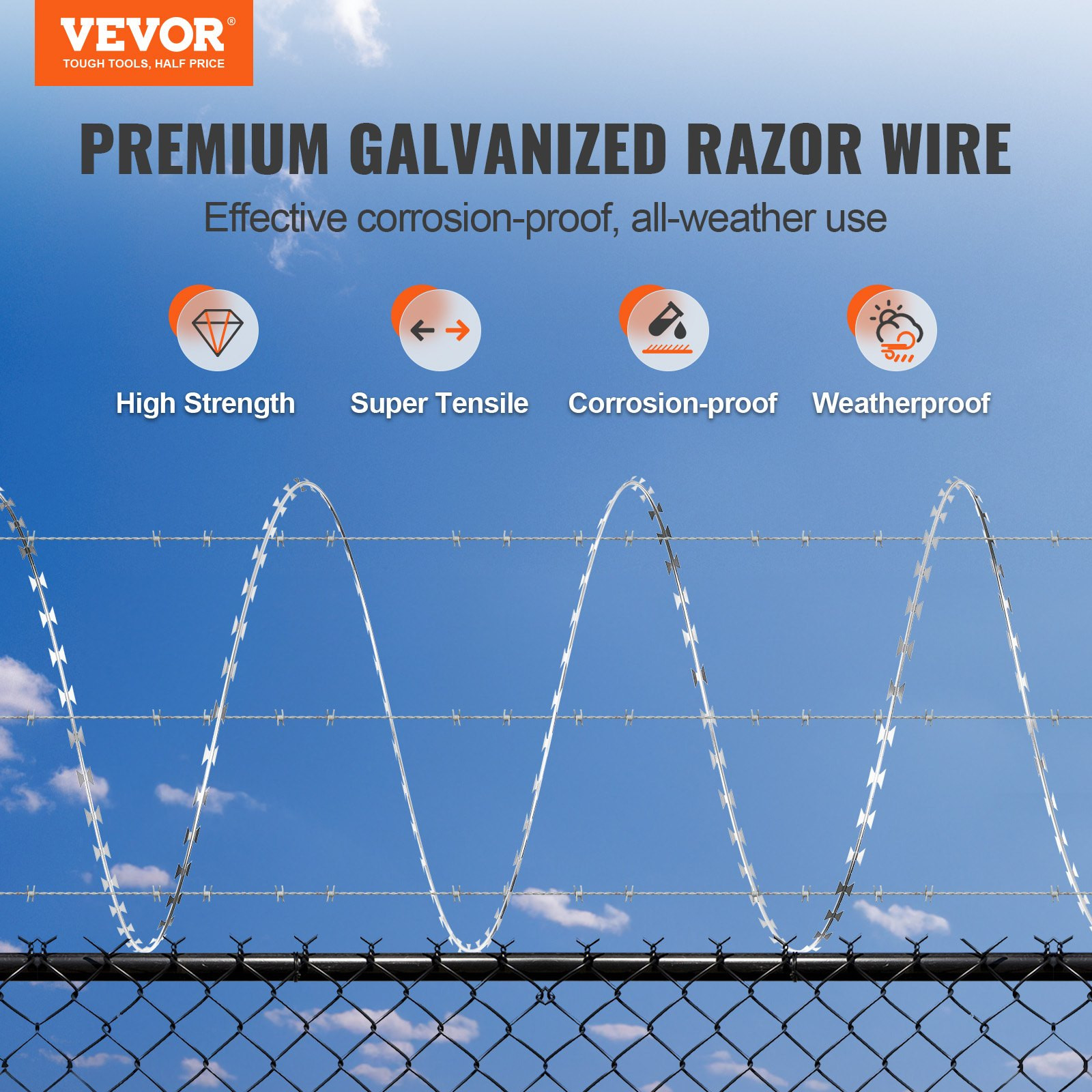 Razor Wires, 246 ft Razor Barbed Wire, Rolls Razor for Garden