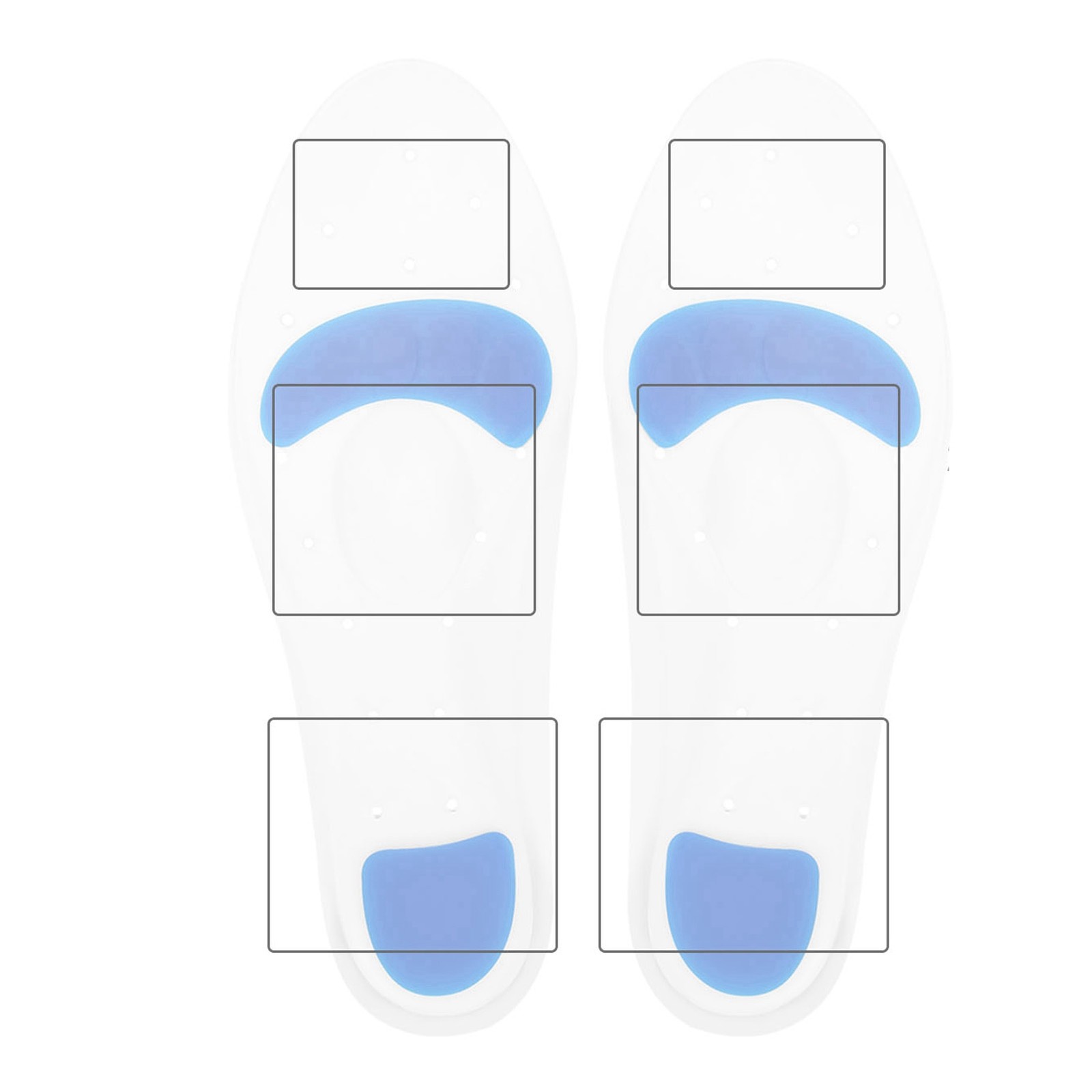 2 Pairs Elastic Silicone Insoles High Impact Absorption Arch Support For WT