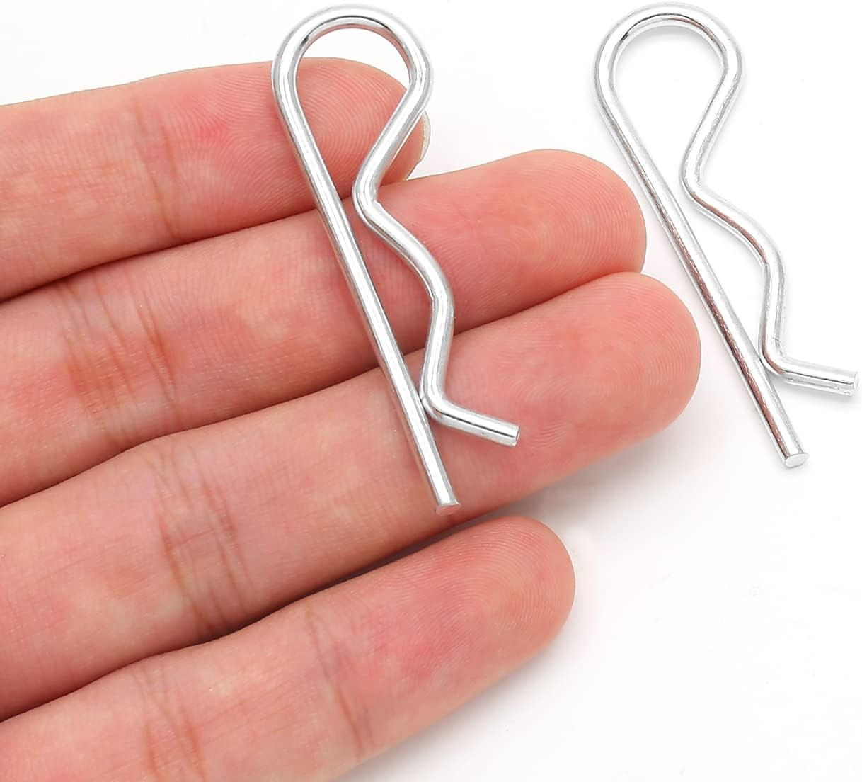 20Pcs R Clips Hitch Pins Clips, Stainless Steel Retaining M2 x 50mm, silver