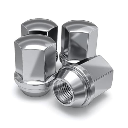 9/16"-18 Lug Nuts for Select Dodge and Ram, Factory Style Solid CHROME 4 Pack
