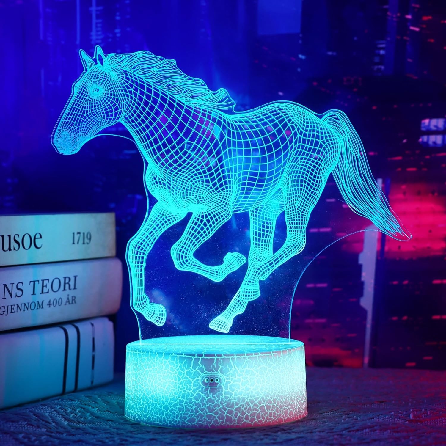 Horse Gifts for Girls, 3D Illusion Lamp, 3D Horse Night Light with 16 Colors Rem