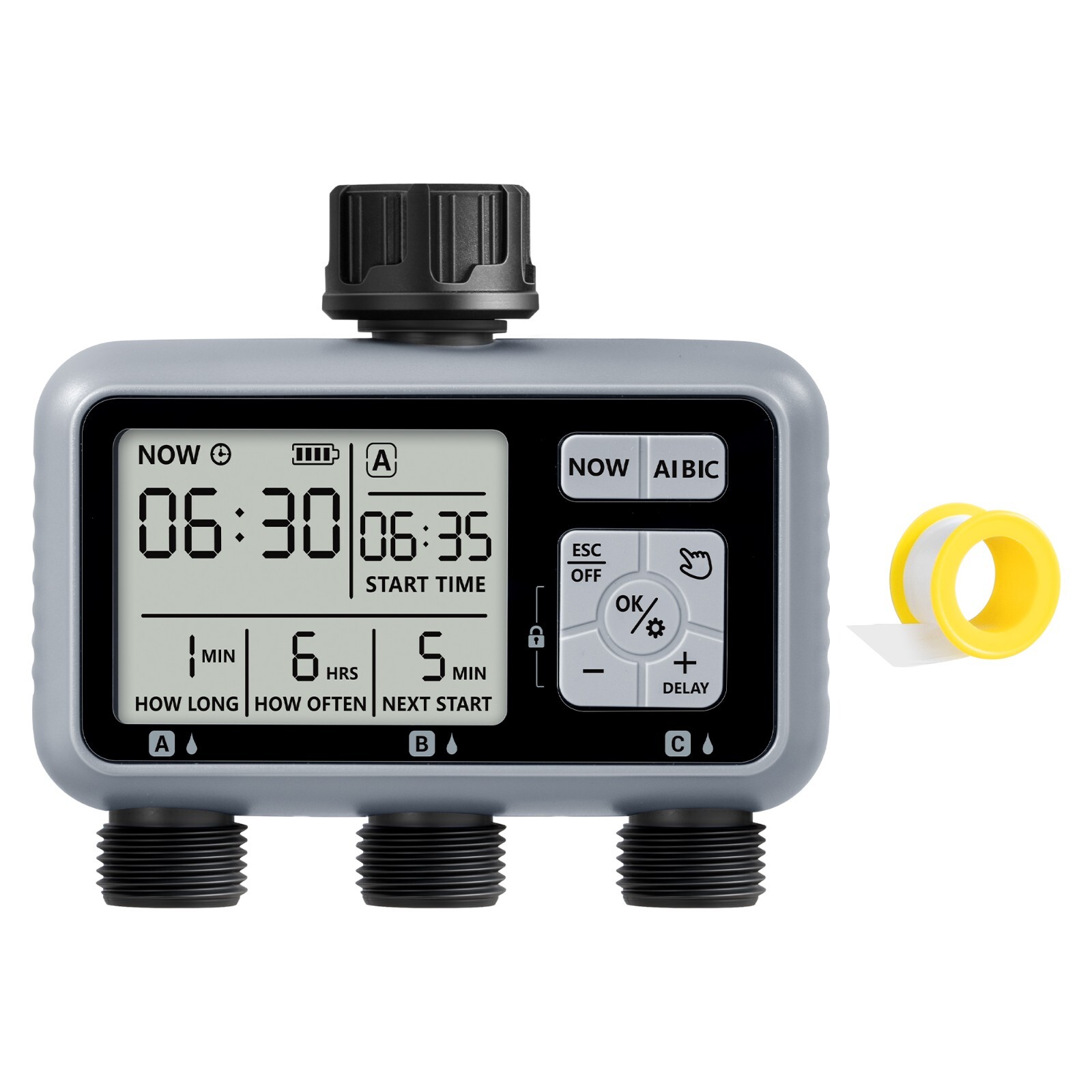 DEWENWILS 3 Zone Sprinkler Timer, Outdoor Water Timer, Programmable Hose Faucet