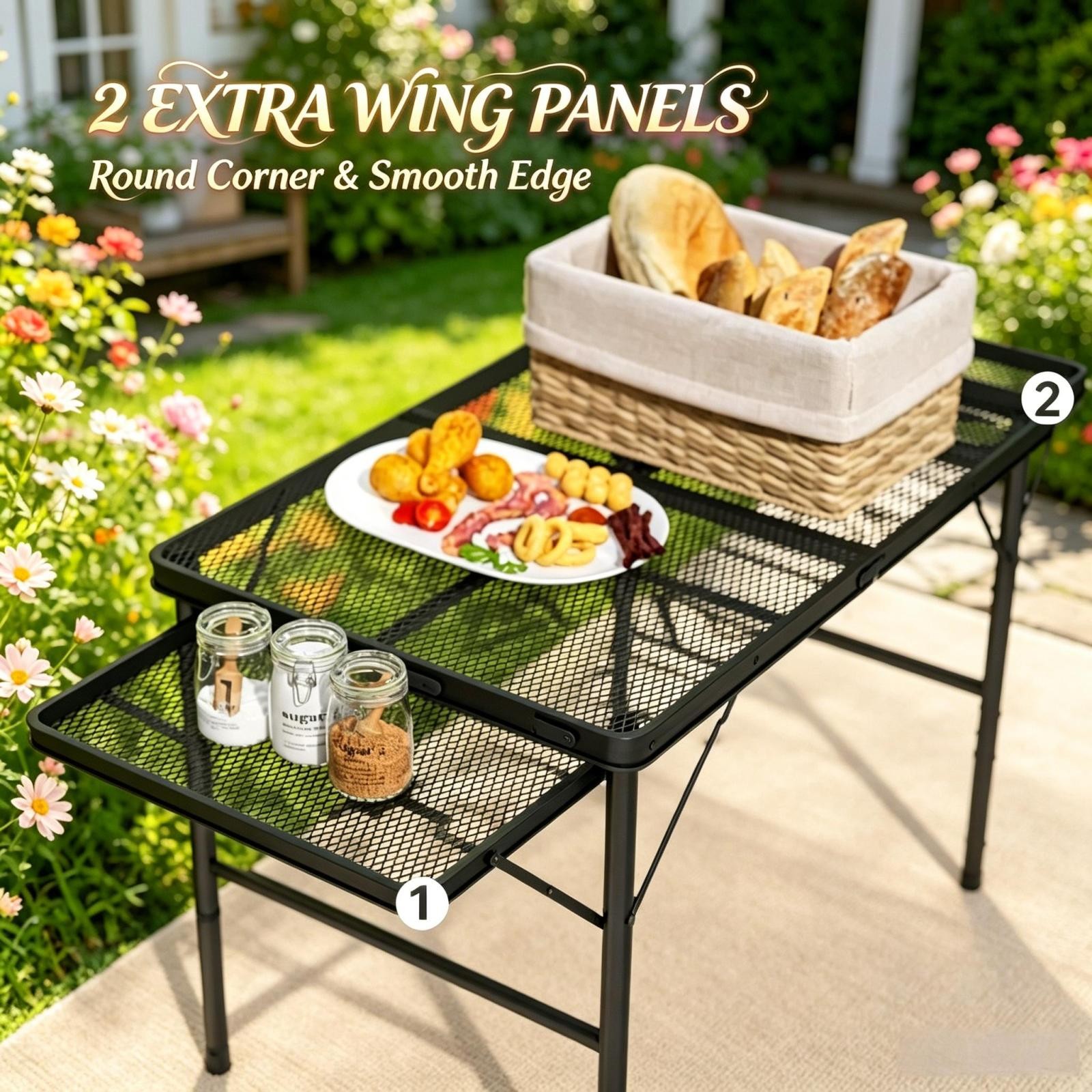 Portable Foldable Outdoor Camping Table Expandable Adjustable Height