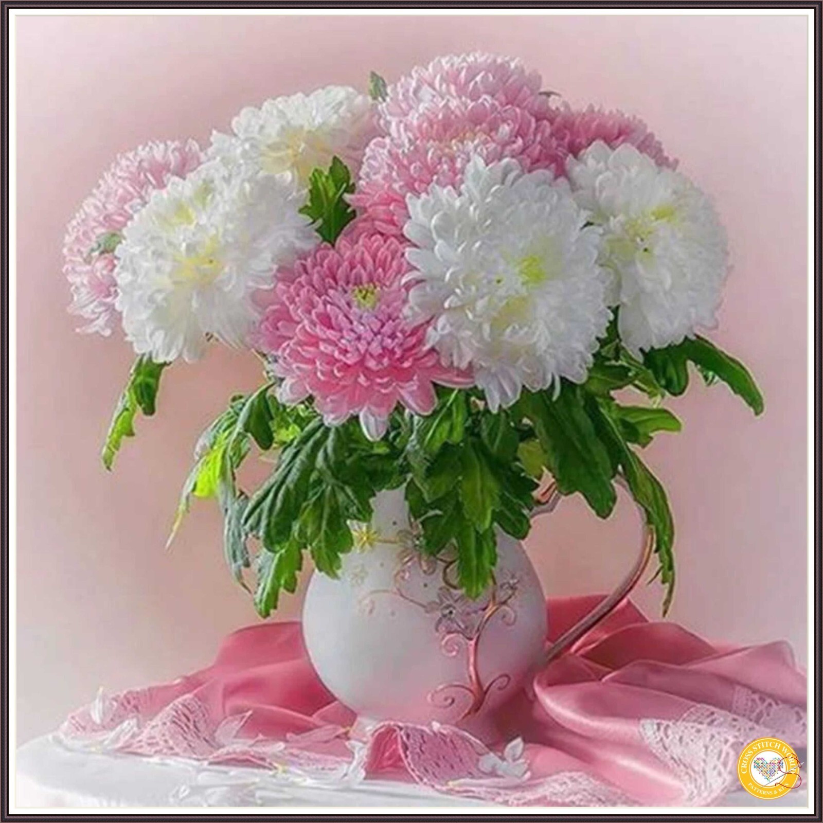 Chrysanthemum 142 Chart Counted Cross Stitch Pattern DMC