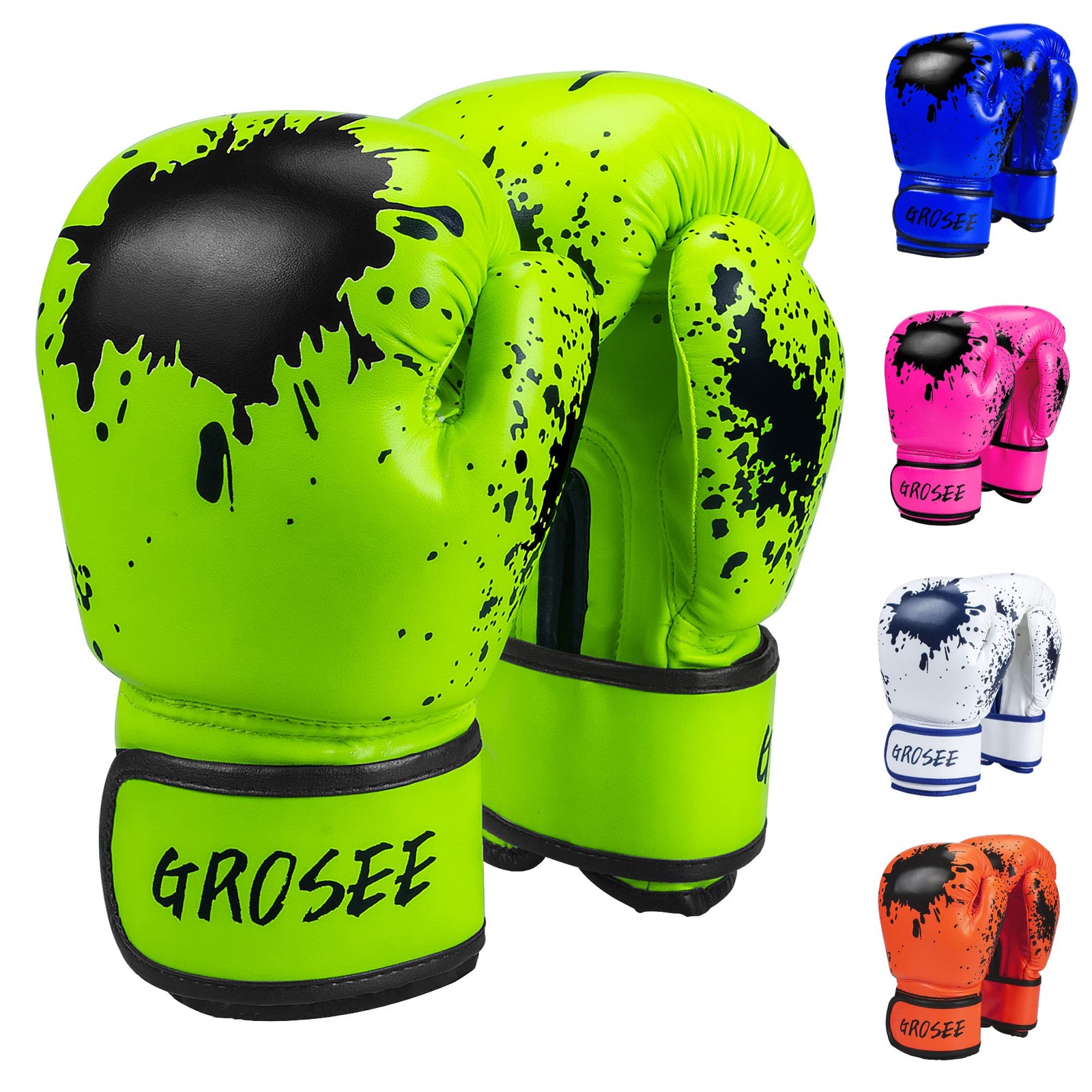 Kids Boxing Glove 6oz 8oz, Youth, Boys and Girls 6 oz (45-80 lbs), Green