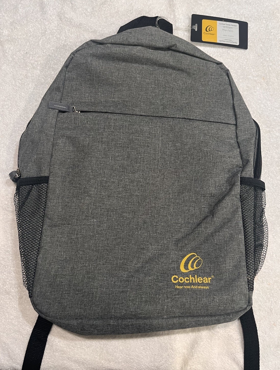 New Cochlear Gray Backpack