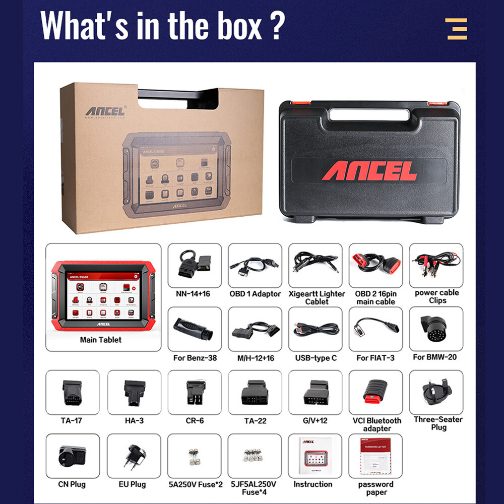 Ancel OBD2 Scanner Bi-directional Auto Diagnostic Tool K-ey ECU Coding TPMS